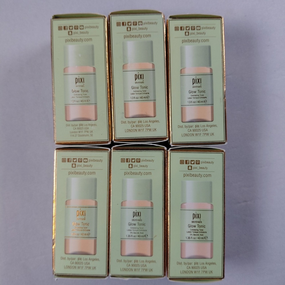 6X Pixi Skintreats Glow Tonic Exfoliating Toner 5% Glycolic Acid 1.35 Oz 40 ml - Picture 4 of 8